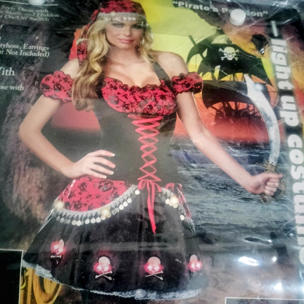 Dream Girl Light Up Costume Sexy Pirate Wench Gasparilla XL Cosplay